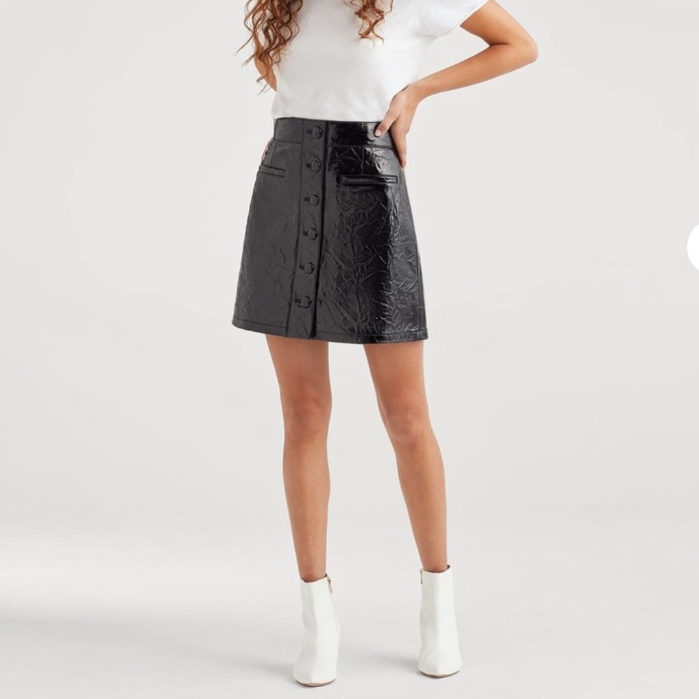 NWT ♠️ 7FAM Leather Skirt